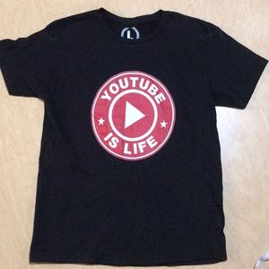 Youth size Large “YouTube is Life” black t-shirt